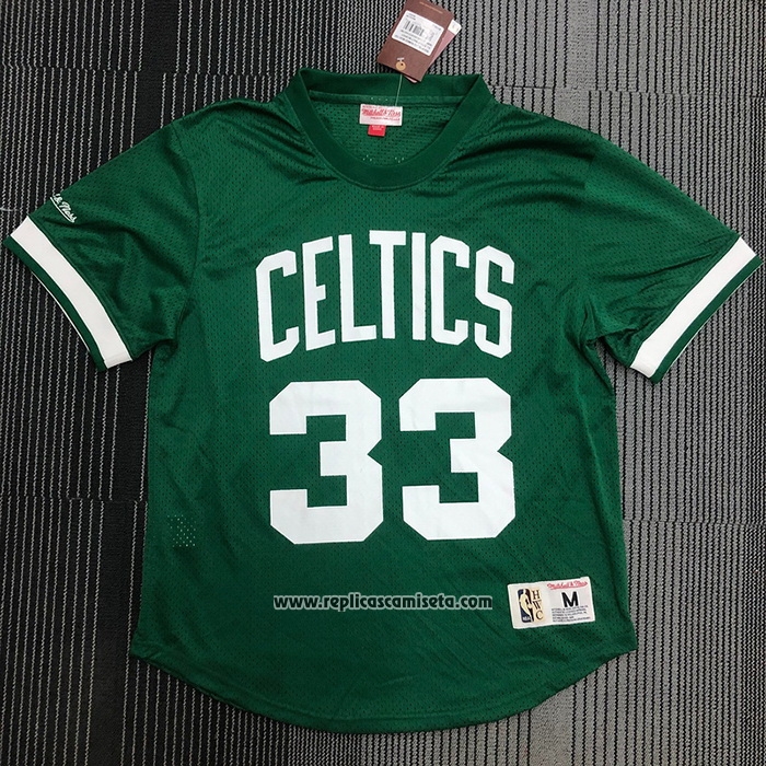 Camiseta Manga Corta Boston Celtics Larry Bird #33 Verde